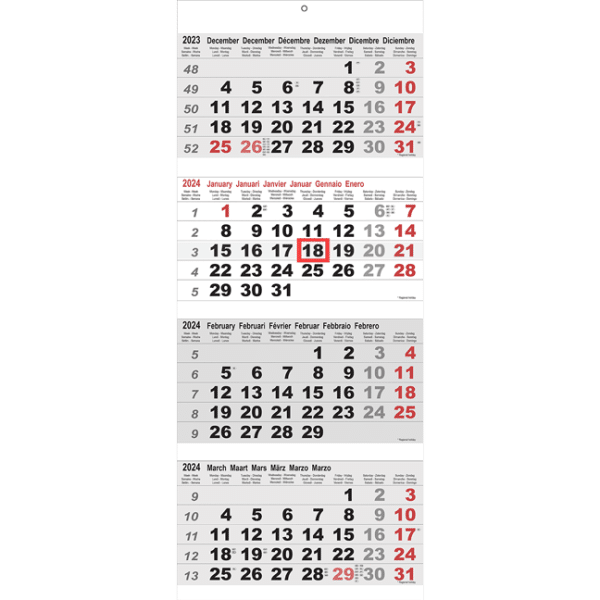 Maandkalender 4-maand 2024