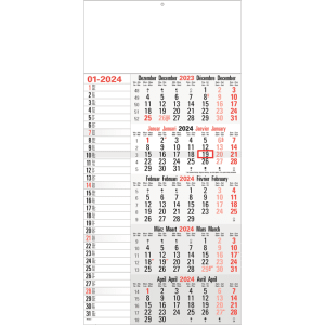 Maandkalender 5-maand Memo 2024