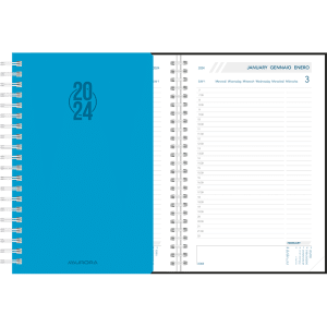 Agenda Daily 2024 wire-o - Blauw