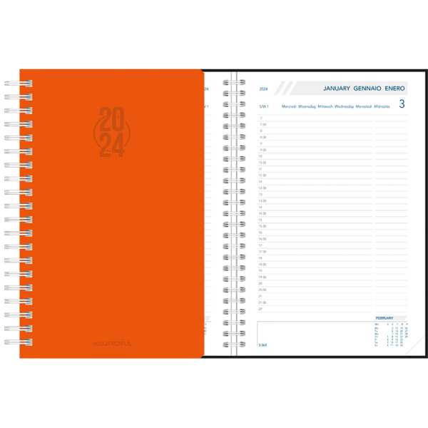 Agenda Daily 2024 wire-o - Oranje