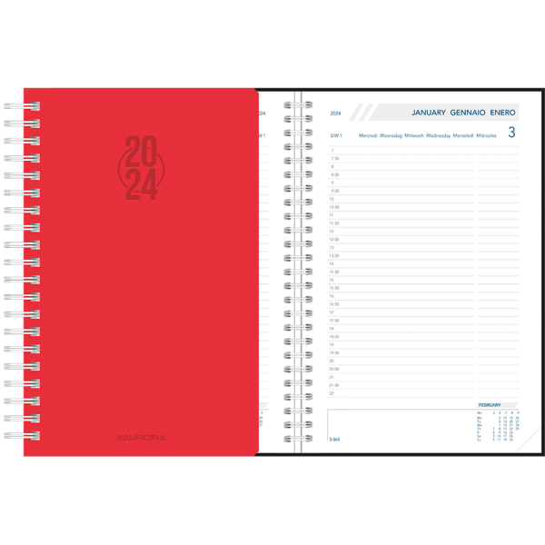 Agenda Daily 2024 wire-o - Rood