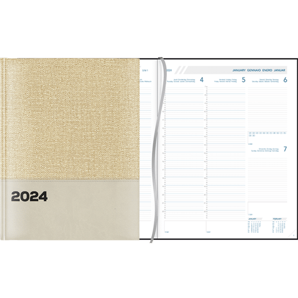 Agenda Plan-a-week 2024 gebonden - beige