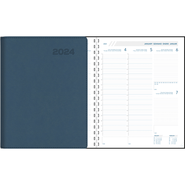 Agenda Plan-a-week 2024 perl - blauw