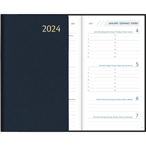 Agenda Visuplan gebonden 2024 - Blauw