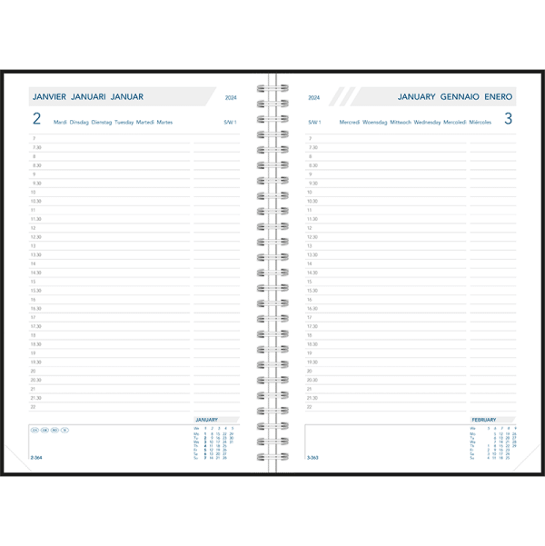 Kantooragenda Daily 2024 wire-o - binnenkant