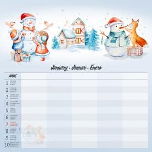 Muurkalender Family Planner 2024 - Januari