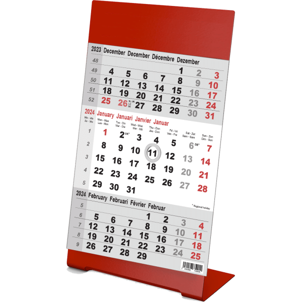 Kantoorkalender Color rood 2024