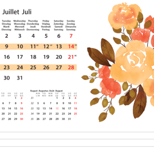 Kantoorkalender Flower Art 2024 - Juli