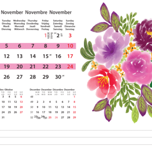 Kantoorkalender Flower Art 2024 - November