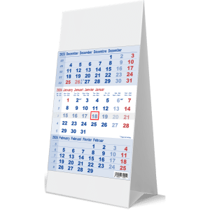 Kantoorkalender 3-maand 2024 blauw