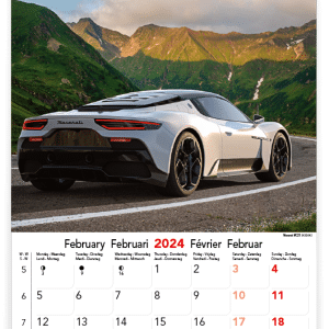 Muurkalender Sports Cars 2024 - Februari