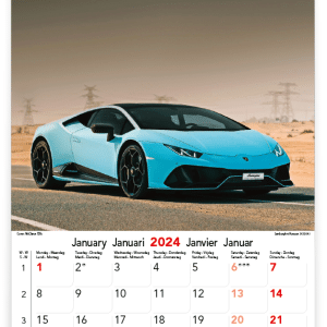 Muurkalender Sports Cars 2024 - Januari