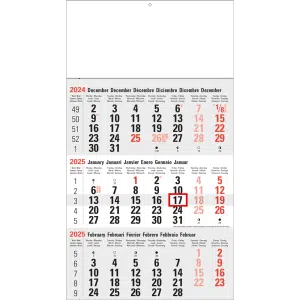 3-maandkalender Classic grijs 2025