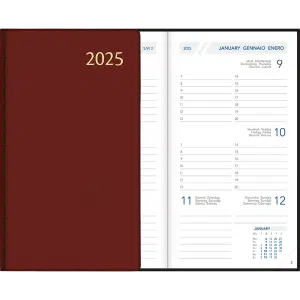 Zakagenda Visuplan 2025 gebonden bordeaux