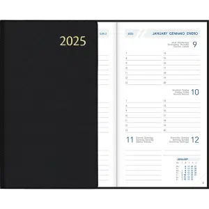 Zakagenda Visuplan 2025 gebonden zwart