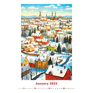Muurkalender Art Naive by AI 2025 - Januari