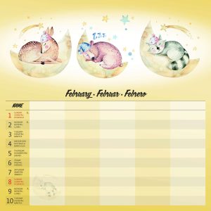 Muurkalender Family Planner - februari detail