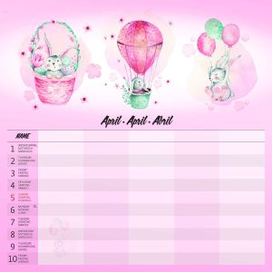 Muurkalender Family Planner - april detail