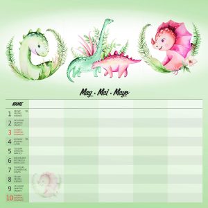 Muurkalender Family Planner - mei detail