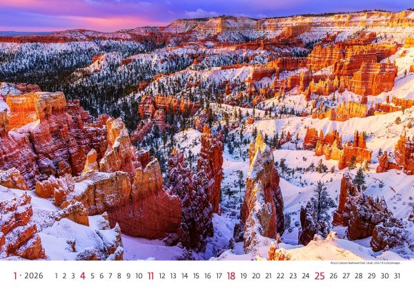 Muurkalender National Parks 2026 - januari