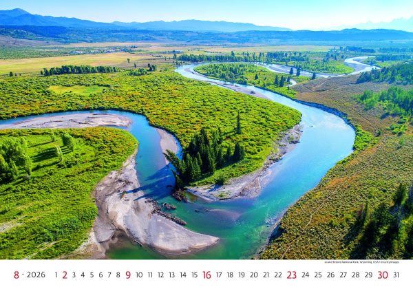 Muurkalender National Parks 2026 - augustus
