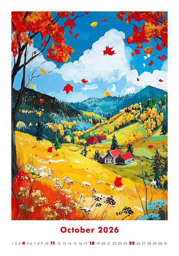 Muurkalender Art Naive 2026 - oktober