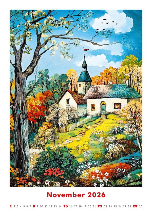 Muurkalender Art Naive 2026 - november