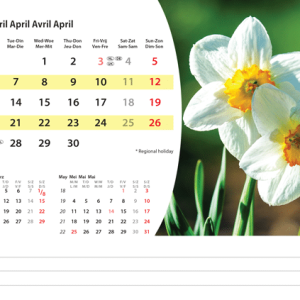 Bureaukalender Flowers 2026 - april