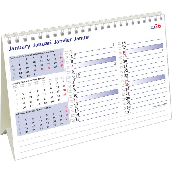 Kantoorkalender International Memo 2026