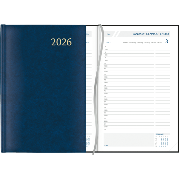 Agenda Daily 2026 gebonden Blauw