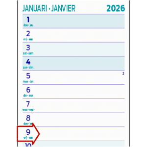 Strookkalender Midi 2026 - Detail
