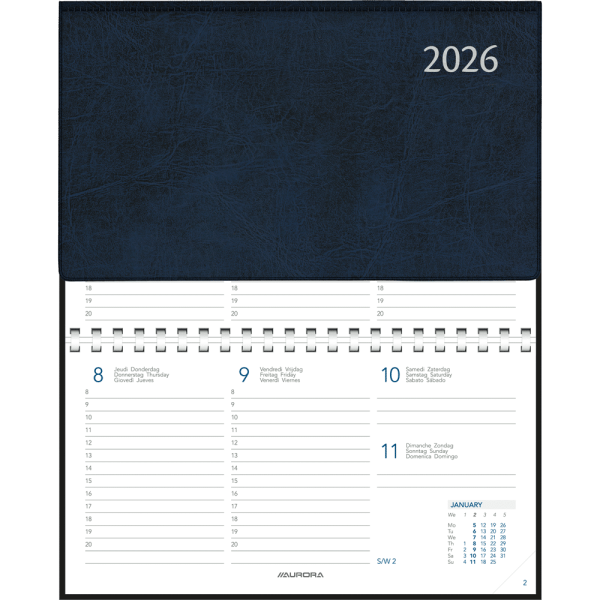 Zakagenda Novoplan 2026 spiraal blauw