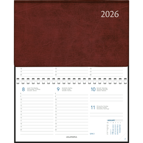 Zakagenda Novoplan 2026 spiraal Bordeaux