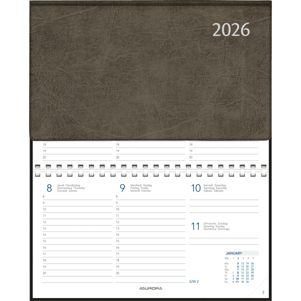 Zakagenda Novoplan 2026 spiraal Grijs