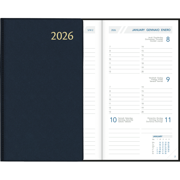 Zakagenda Visuplan 2026 gebonden blauw