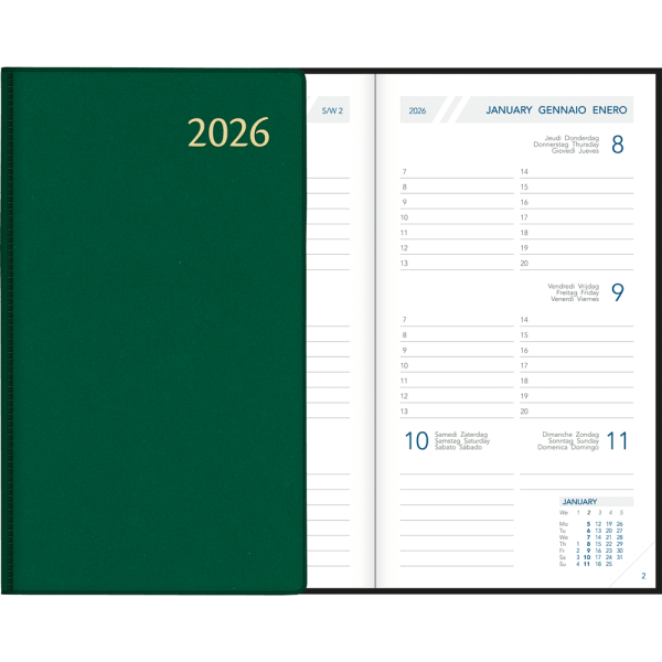 Zakagenda Visuplan 2026 gebonden groen
