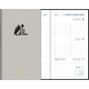 Zakagenda Visuplan 2026 gebonden mistgrijs