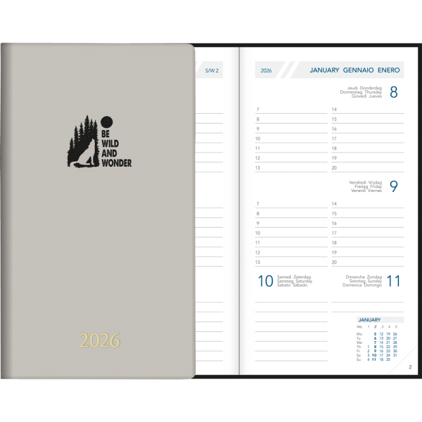 Zakagenda Visuplan 2026 gebonden mistgrijs