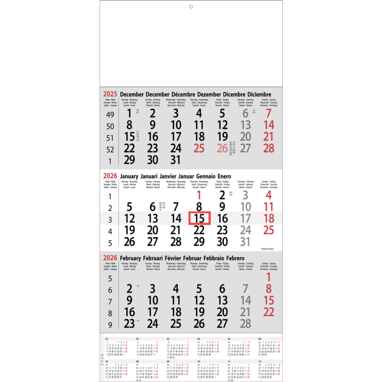 XXL maandkalender 2026 Elafonisi Beach met 3/4 maanden
