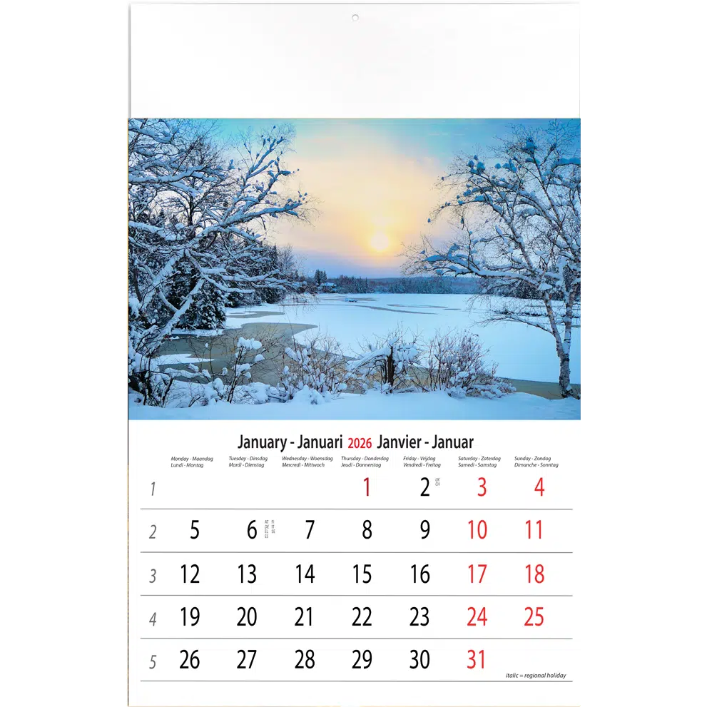 Muurkalender Serenity 2026 - Januari Muurkalender Serenity 2026 - Januari