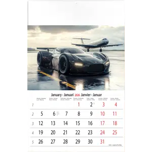 Muurkalender Sports Cars by AI 2026 - Januari