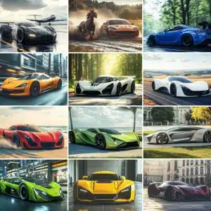 Muurkalender Sports Cars by AI 2026 - Afbeeldingen