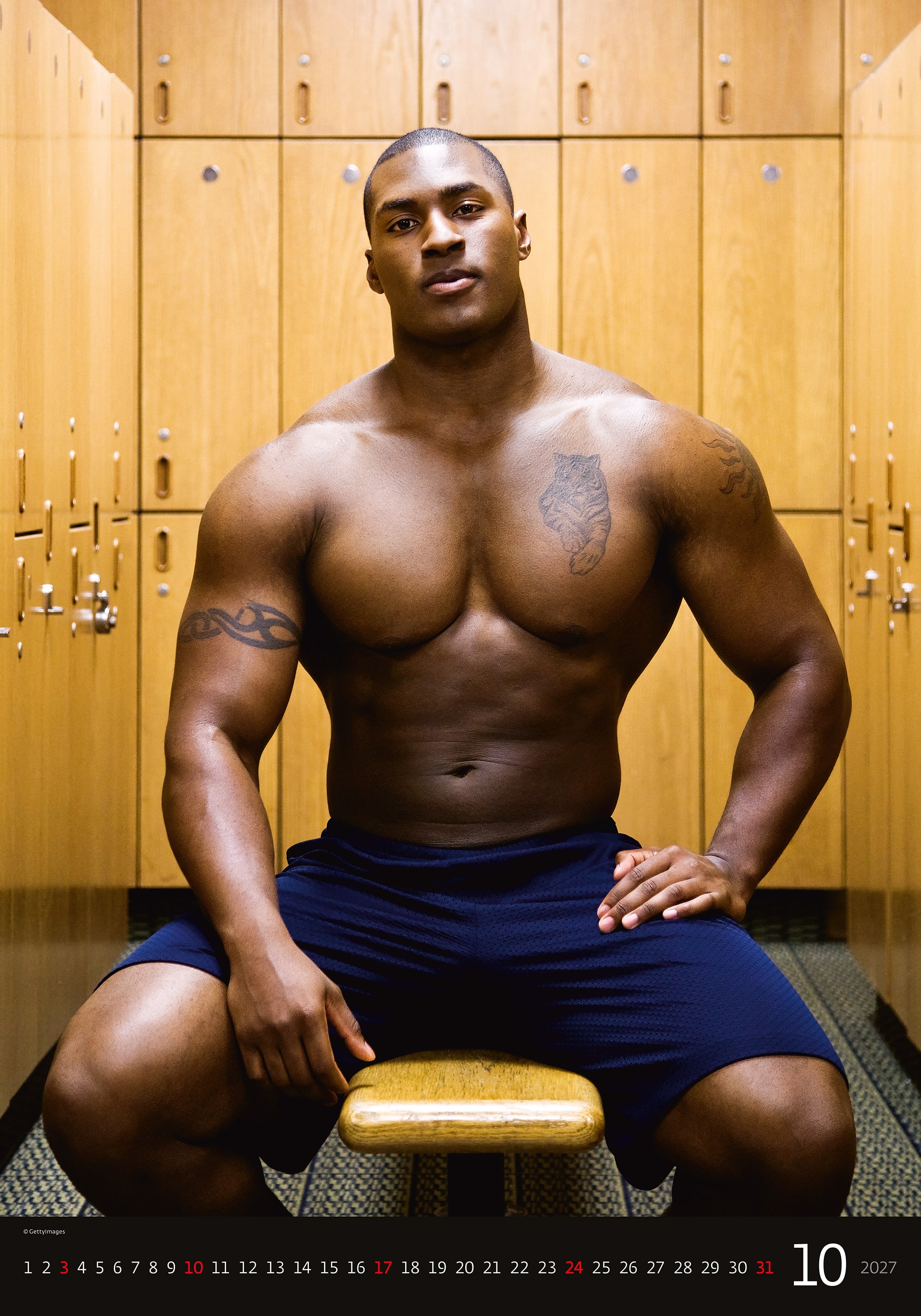 Muurkalender Sexy Boys 2027 - Oktober