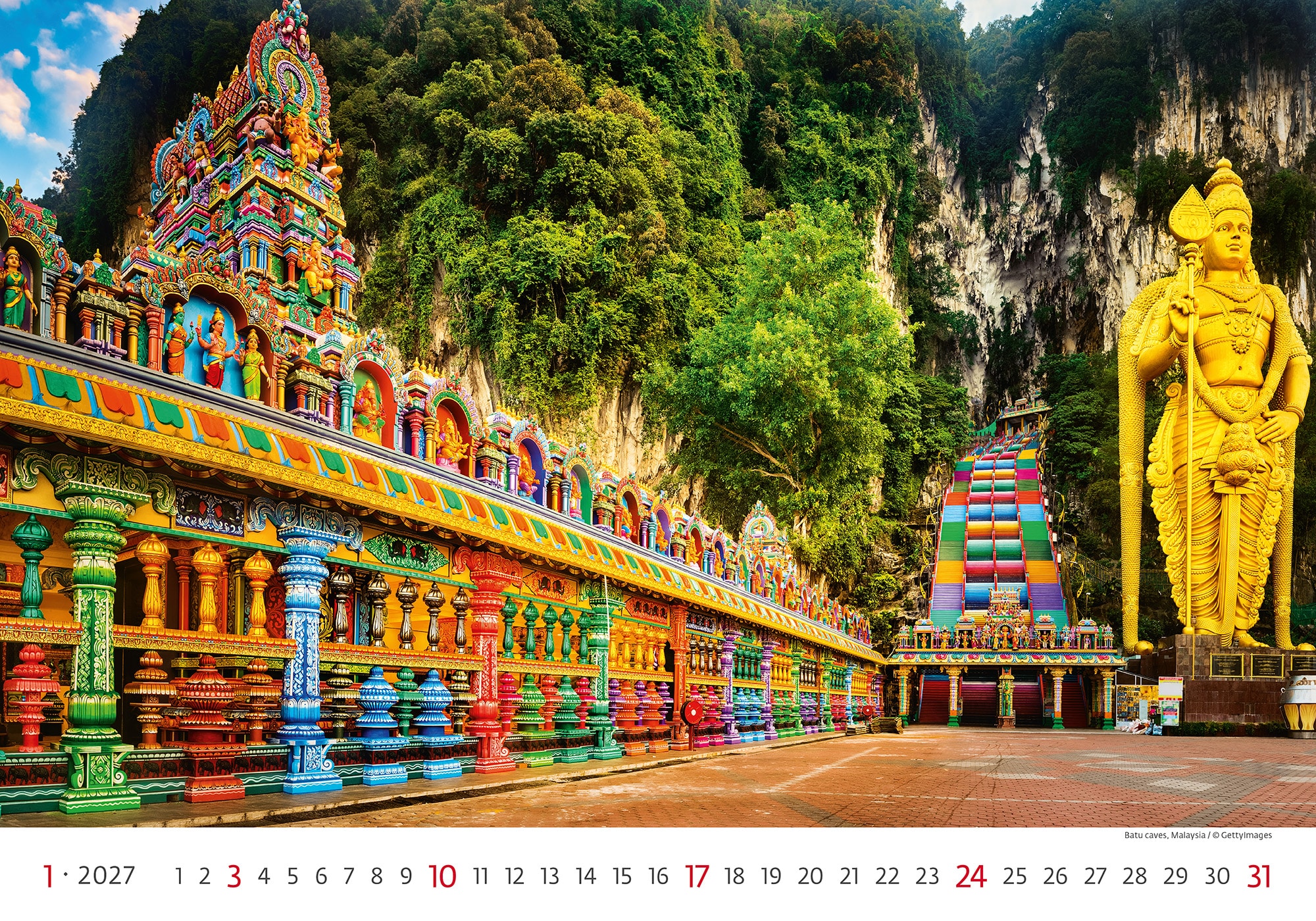 Muurkalender World Wonders 2027 - Januari