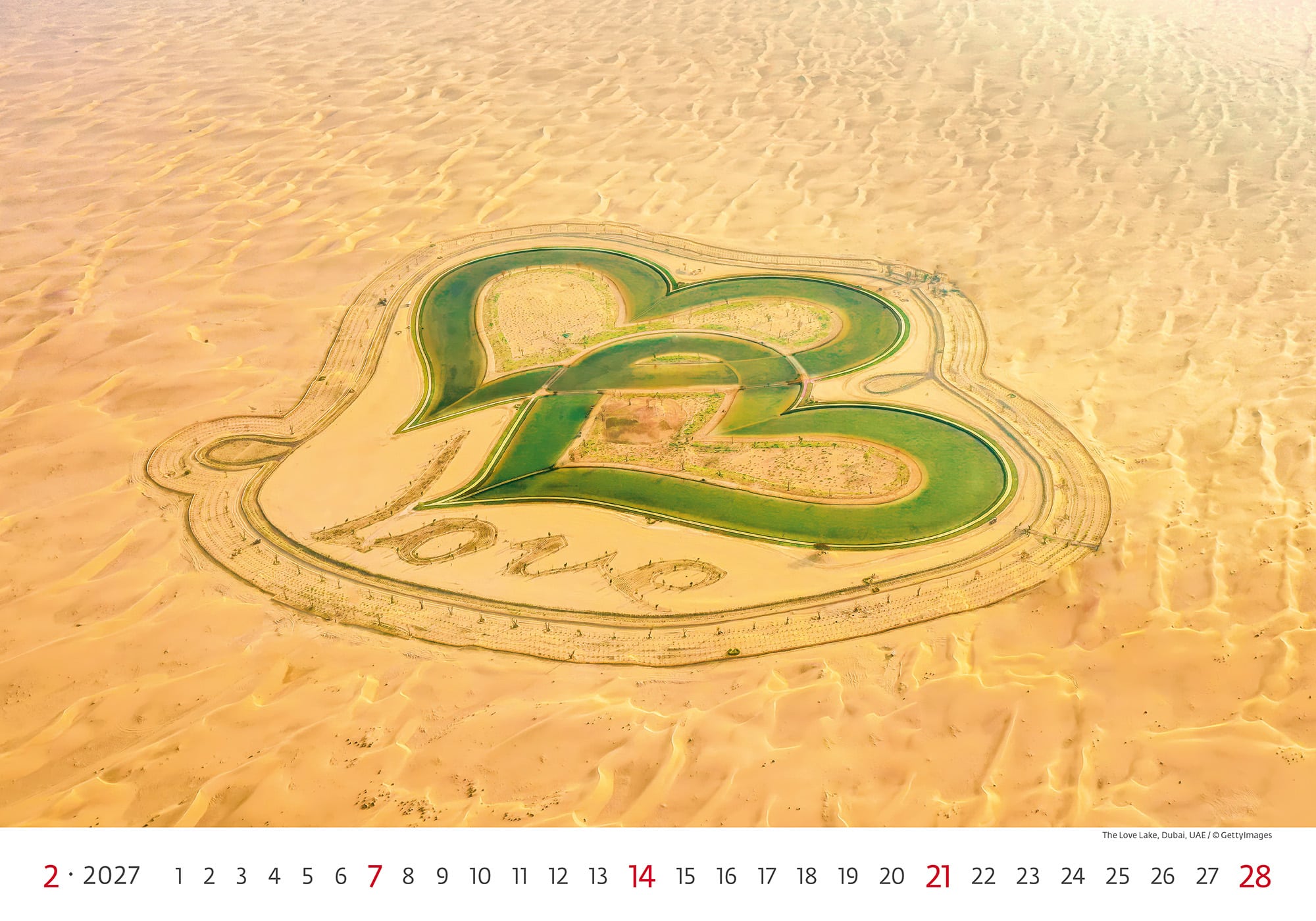 Muurkalender World Wonders 2027 - Februari