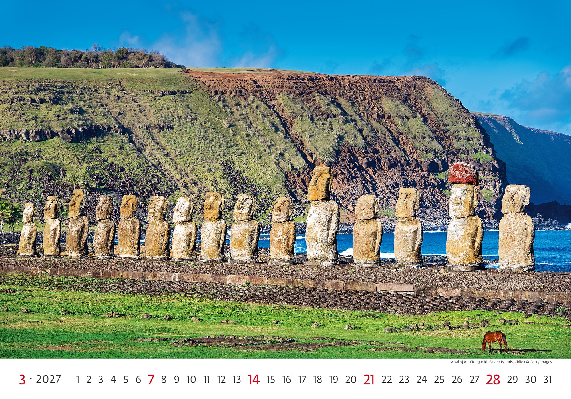 Muurkalender World Wonders 2027 - Maart