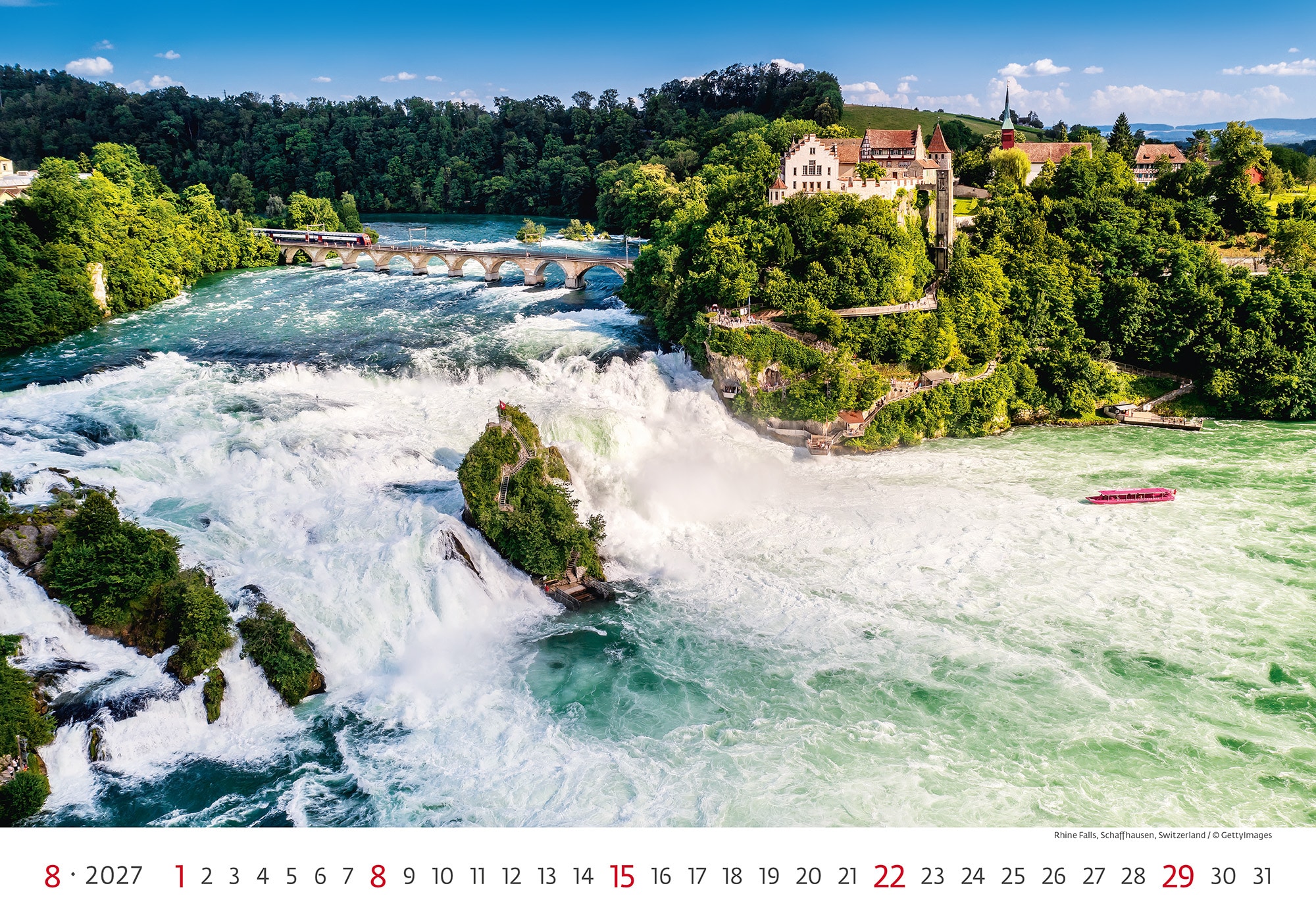 Muurkalender World Wonders 2027 - Augustus