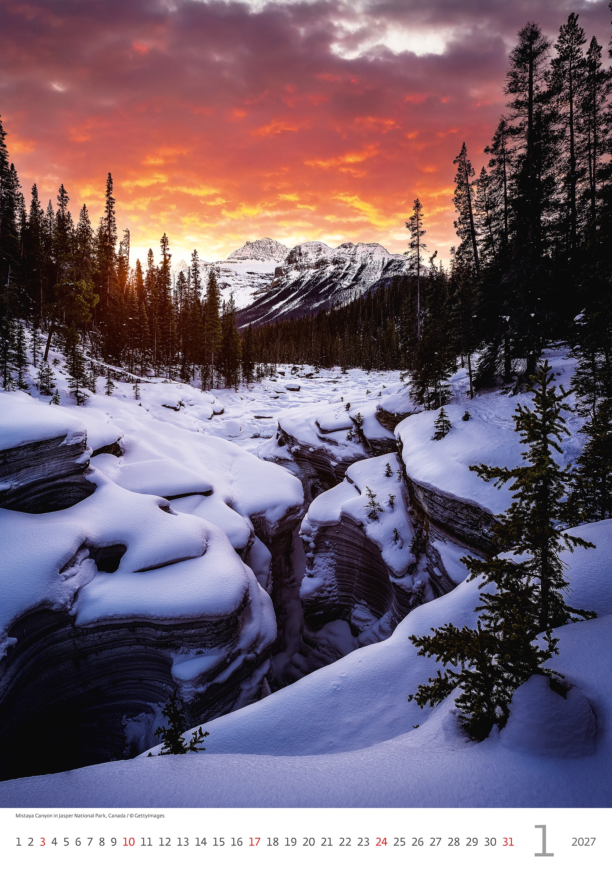 Muurkalender Nature Emotions 2027 - Januari