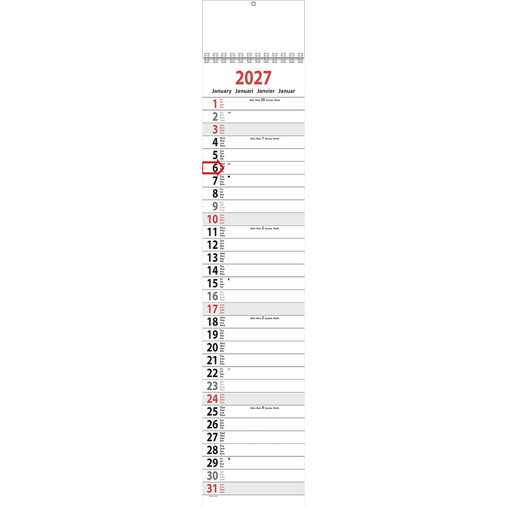 Strookkalender XL 2027