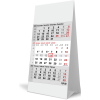 Kantoorkalender 2027 3-maand grijs